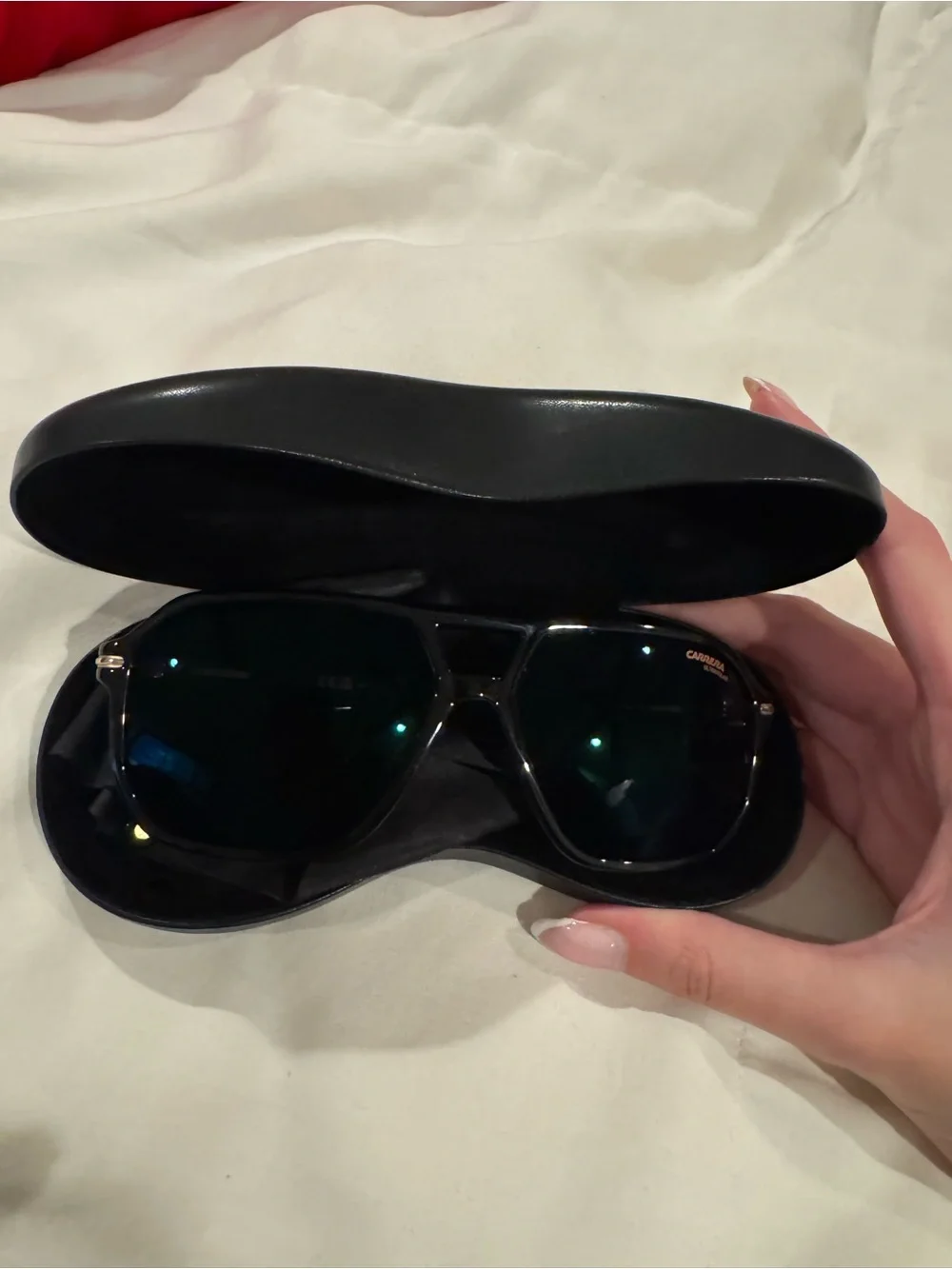 Carrera Black Sunglasses with Dark Blue Lenses